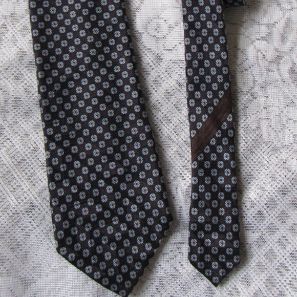 Ermenegildo Zegna Tie  100% Silk Made in Italy 3.5", blue/brown/navy - Picture 1 of 5